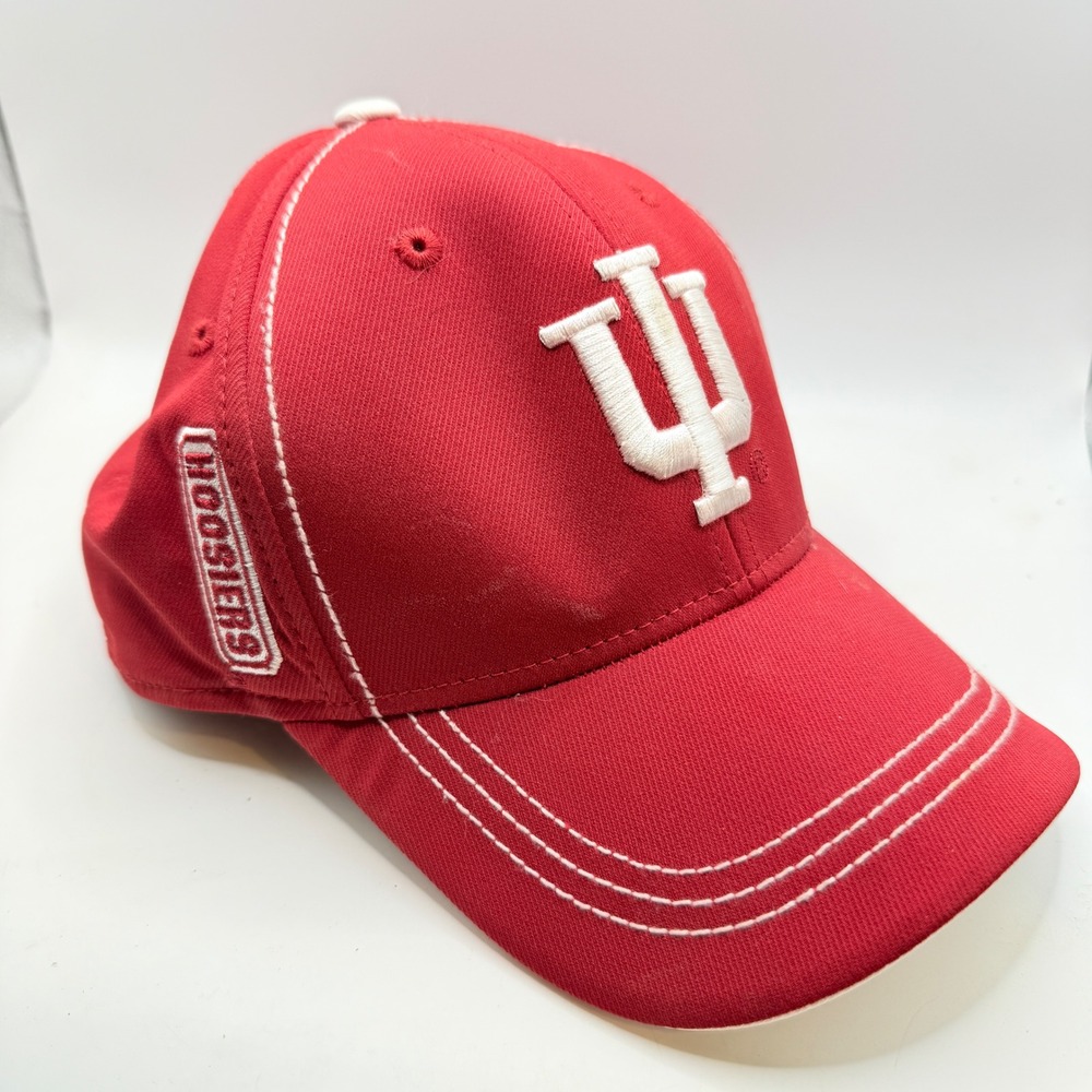 Adidas Indiana University Hoosiers Hat Red Climalite Stretch Fit Cap L/XL IU
